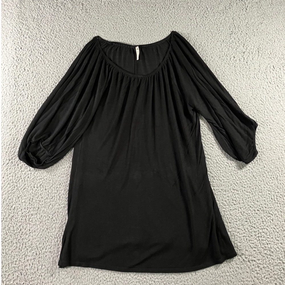 Tunic Top‎ S Balloon Sleeve Gathered Scoop Neck Peasant Boho Witchy Lagenlook